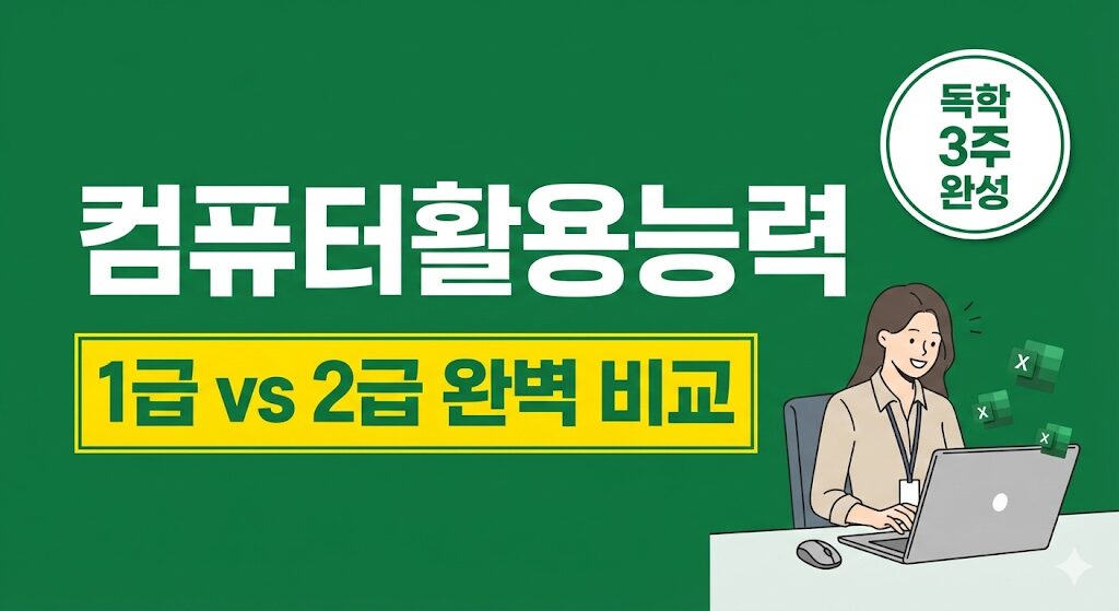 2025년 컴퓨터활용능력 1급 2급 난이도 비교 및 취업 가이드
